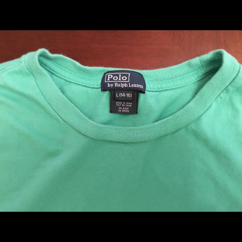 2 boy’s navy & green POLO s.s. shirts/ size(14/16) - Picture 3 of 7